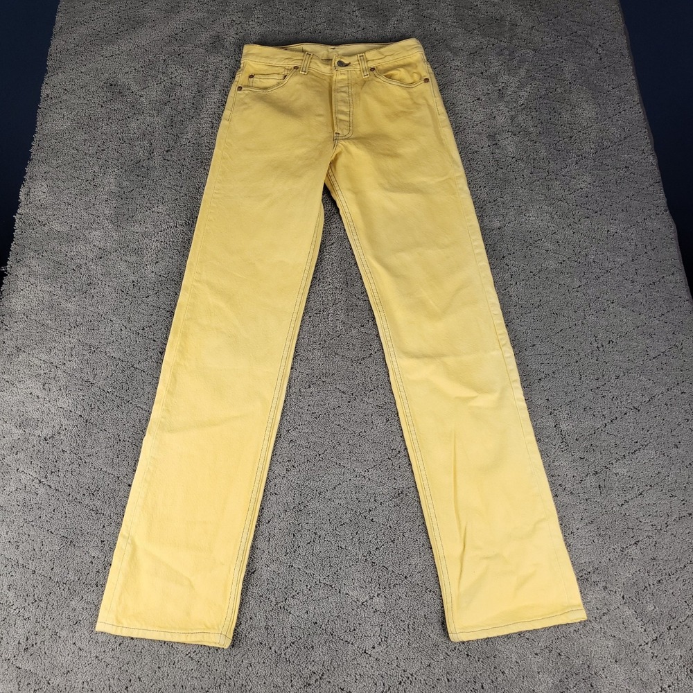 VTG Levis 501 Jeans Mens 29x34 Yellow 501-0648 Button Fly Made In USA 90s 1994